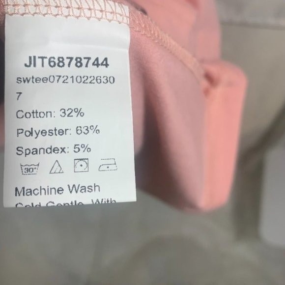 Shein Curve Woman's Corset Tie Neckline Short Sleeves Comfy Light Pink T… - Picture 6 of 7